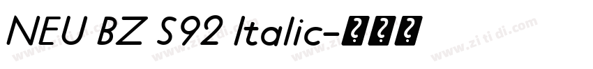 NEU BZ S92 Italic字体转换